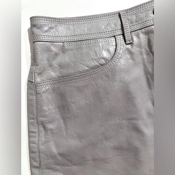 Theory Vintage 100% Leather mini skirt - Picture 3 of 7